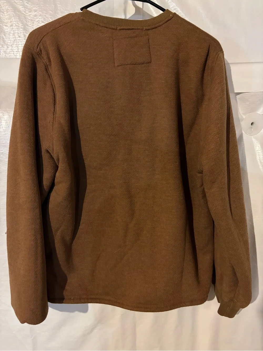 Coleman Brown Sherpa-Lined Henley Pullover